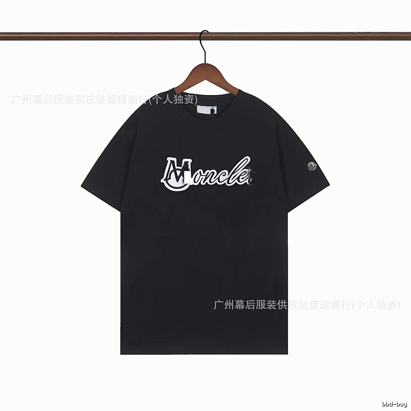 Moncler Printed Collection Streetwear Style Black T-Shirt