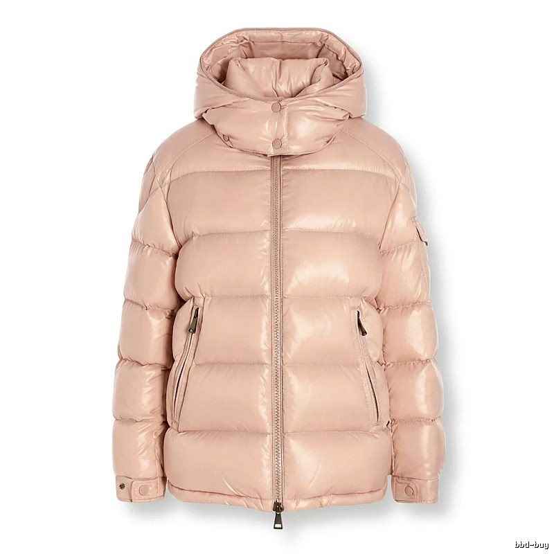 Moncler shiny casual pink down jacket