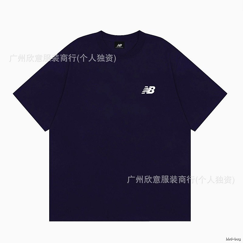 New Balance Casual Series Minimalist Style Navy Blue Short-sleeve T-shirt