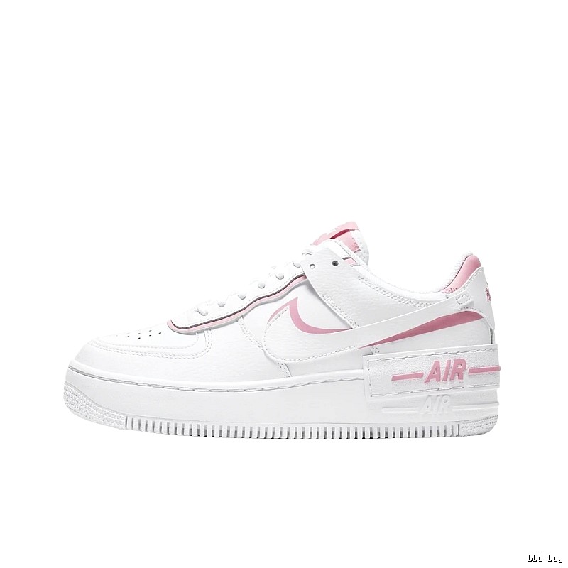 Nike Air Force 1 white and pink sports shoes