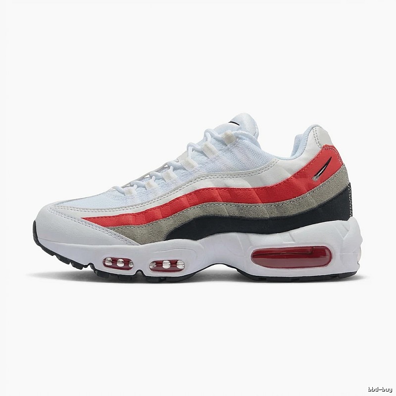 Nike Air Max 95 Retro Style White and Red Shoes