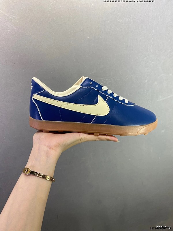 Nike Blue and Cream Waffle-Sole Runners Defined by Streamlined Toe
