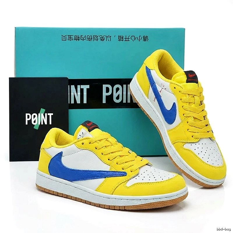 Nike Dunk Trendy Yellow-White-Blue Sports Shoes