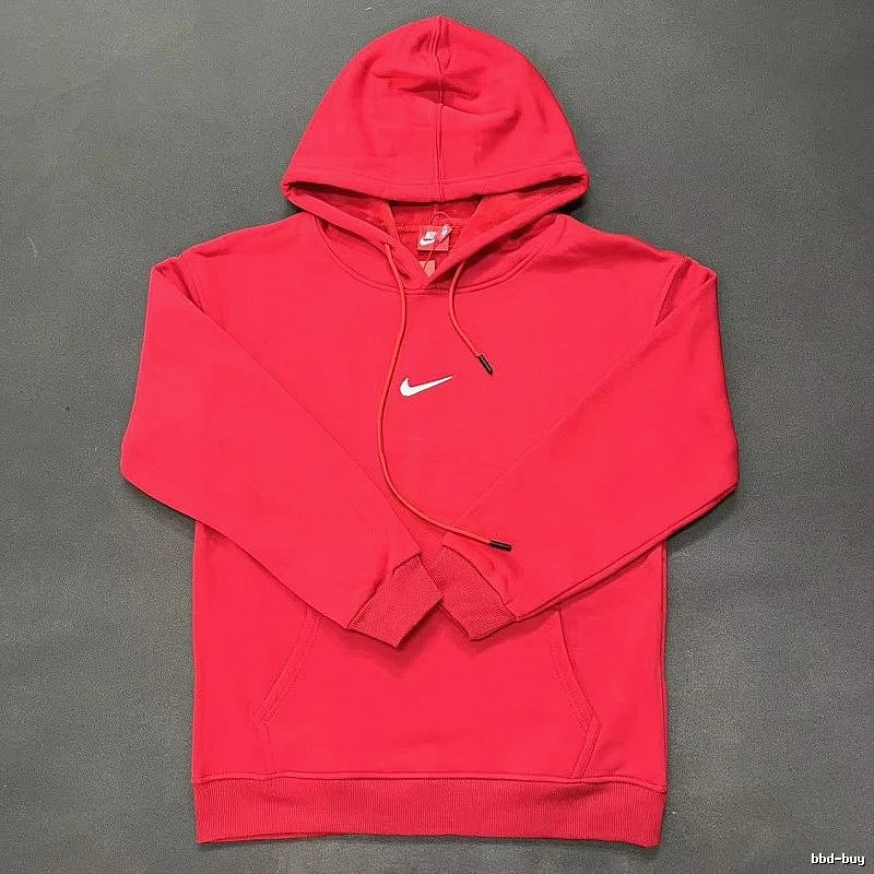 Nike Small Chest-Logo Detail Small-Logo Detail Red Zip Hoodie Commuter Look Swoosh