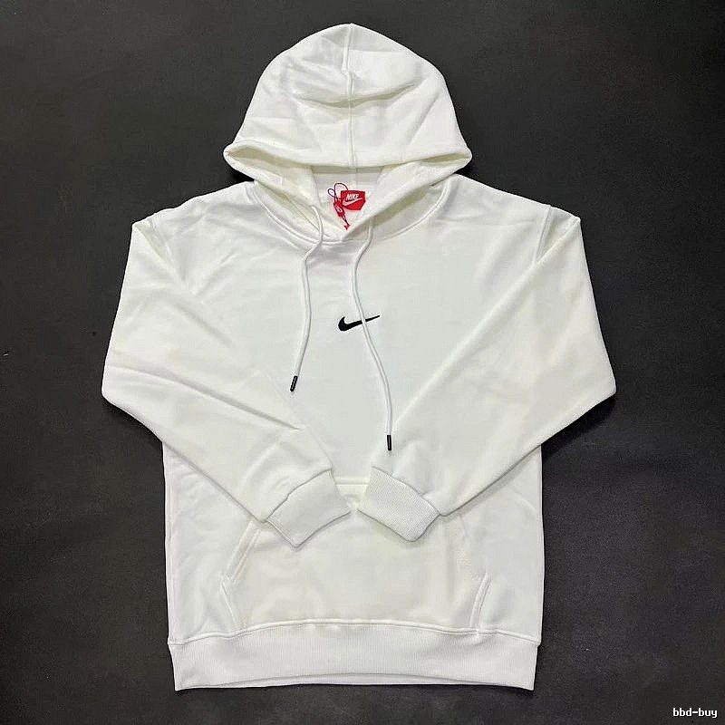 Nike Small-Logo Detail White Zip Hoodie Resort Wear Swoosh