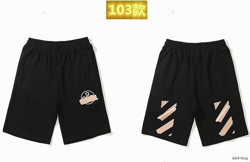 Off-White 103 Style Trendy Cool Black Shorts