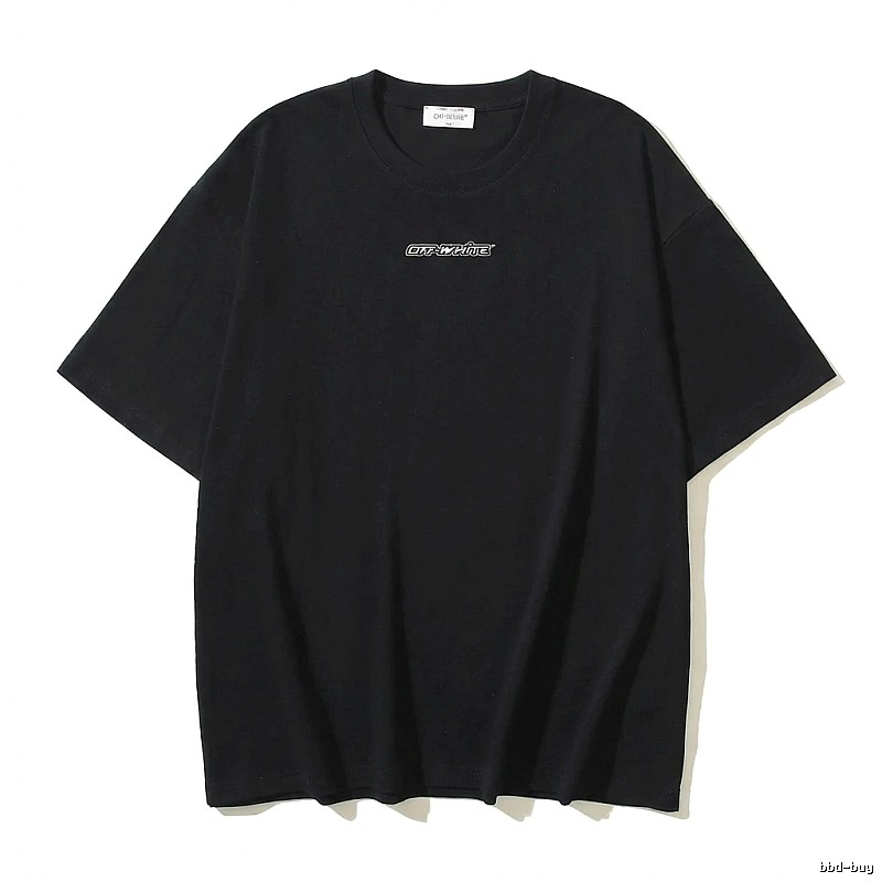 Off-White minimalist style black T-shirt