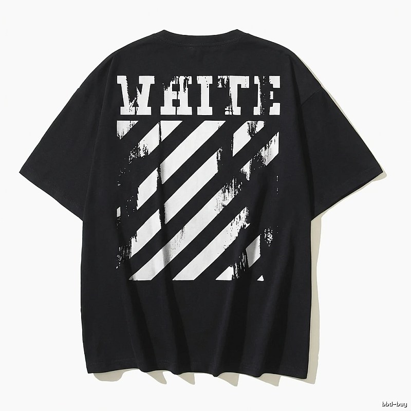 Off-White striped-style black T-shirt
