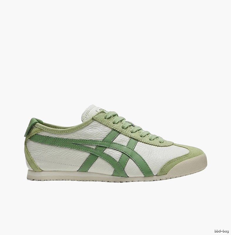Onitsuka Tiger casual green and white shoes.