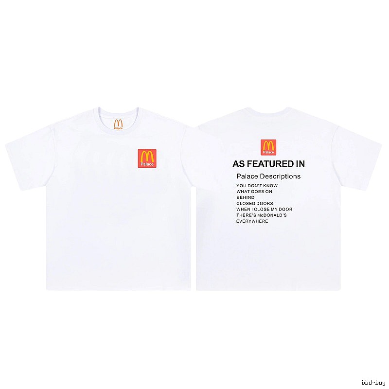 Palace x McDonald's Co-branded Street Style White T-shirt