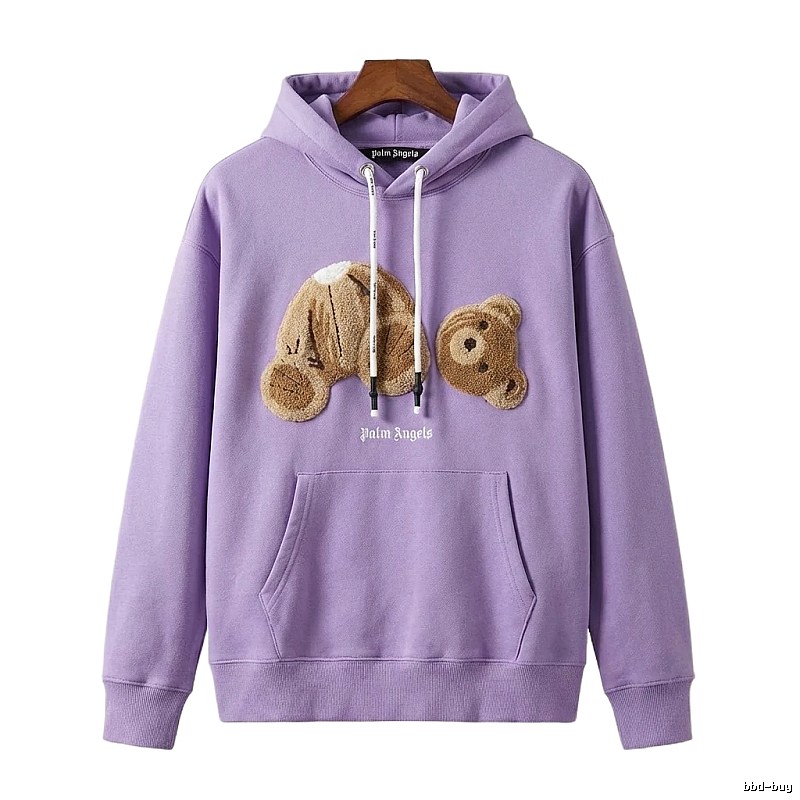 Palm Angels Bear Trend Brand Light Purple Sweatshirt