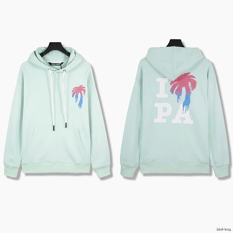 Palm Angels Palm Print Trendy Brand Light Blue Sweatshirt