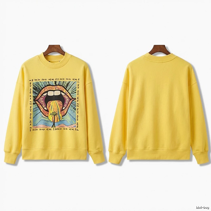 Palm Angels Trendy Yellow Sweatshirt