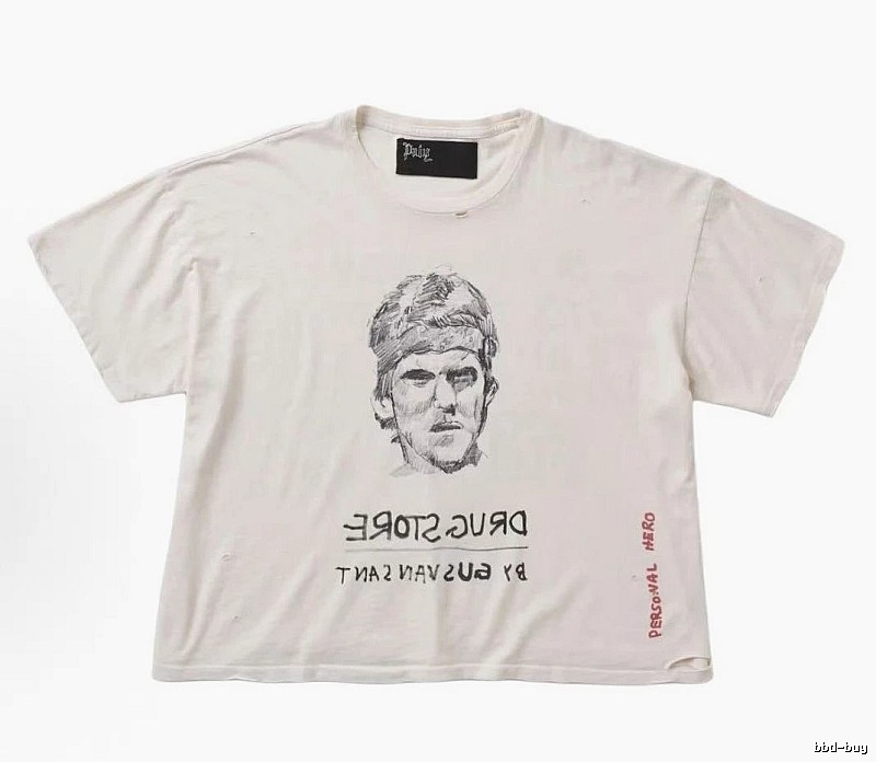 Paly Hollywood Retro Off-white Portrait Short Sleeve T-Shirt
