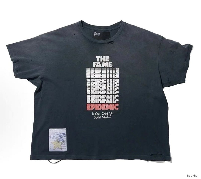Paly Hollywood Vintage Printed Charcoal Black T-shirt