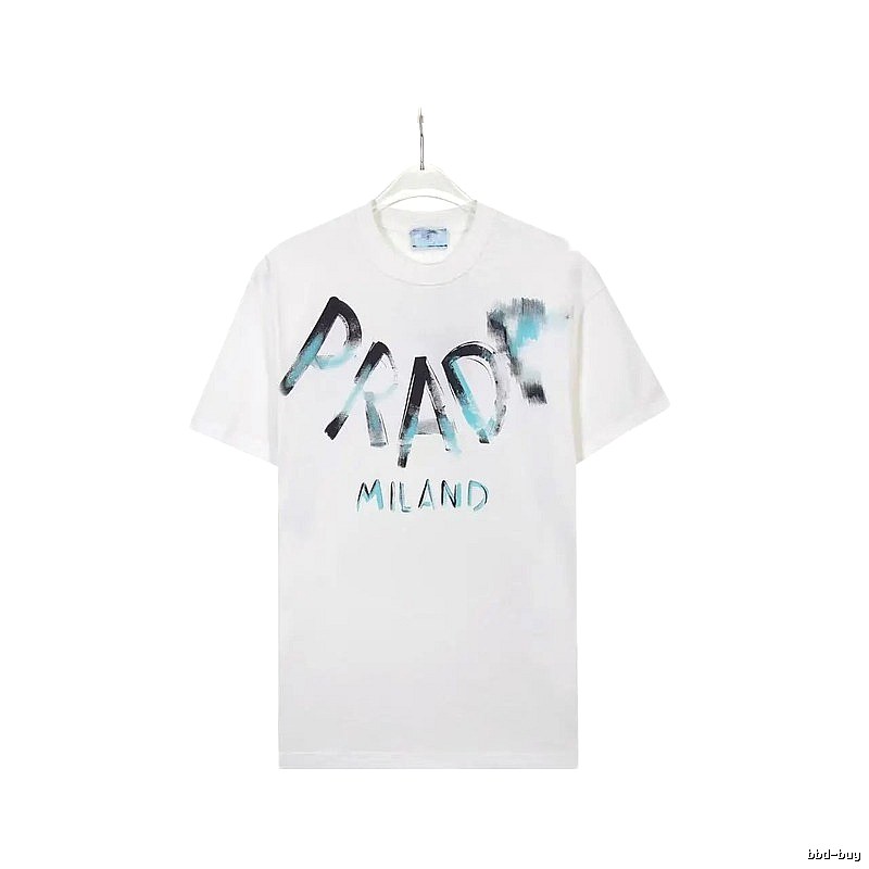 Prada Graffiti Street Style White Short-sleeve T-shirt