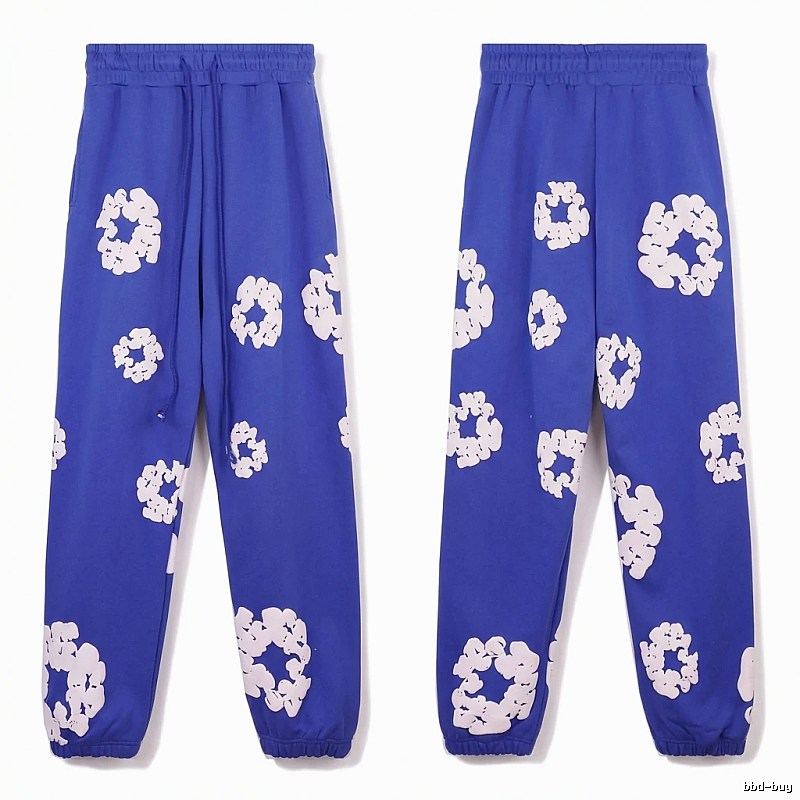 Printed casual blue pants with DENIM TEARS