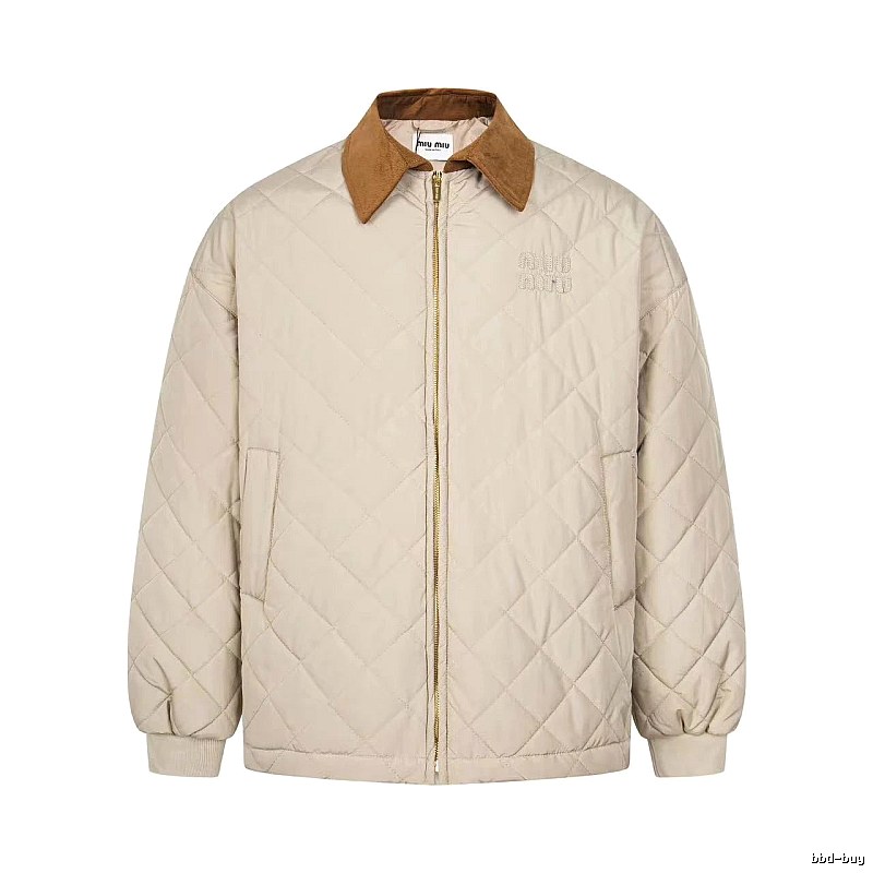 Quilted Collared Jacket with diamond stitching and a contrasting brown collar - Travel