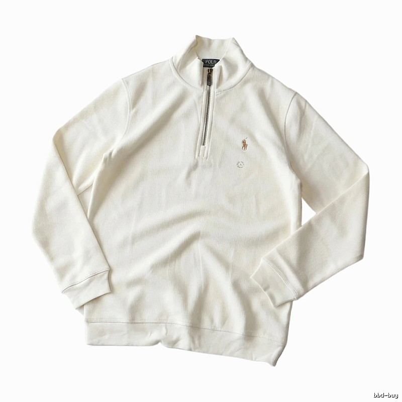 Ralph Lauren Polo series minimalist style off-white sweatshirt