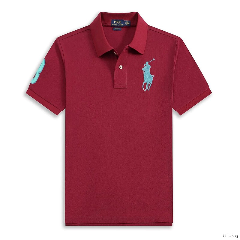 Ralph Lauren Polo with Horse Logo, Burgundy Short-sleeve