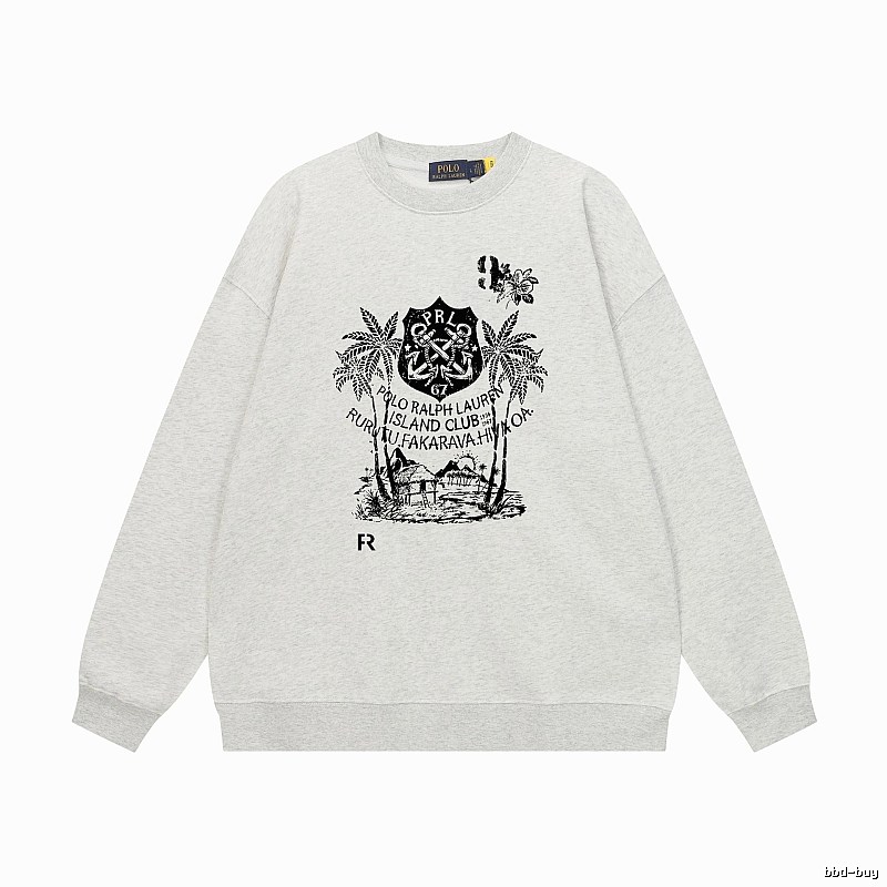 Ralph Lauren retro-style light gray sweatshirt