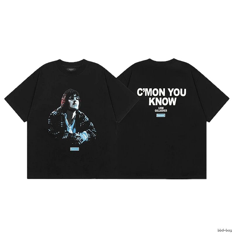 Represent Portrait Print Vintage Black T-Shirt
