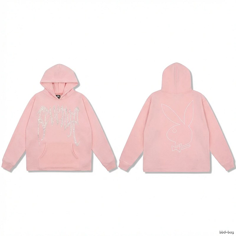 Revenge rabbit print pink hoodie