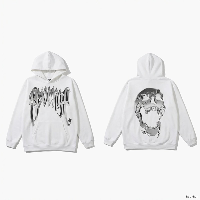 Revenge Skull Trendy Cool White Hoodie