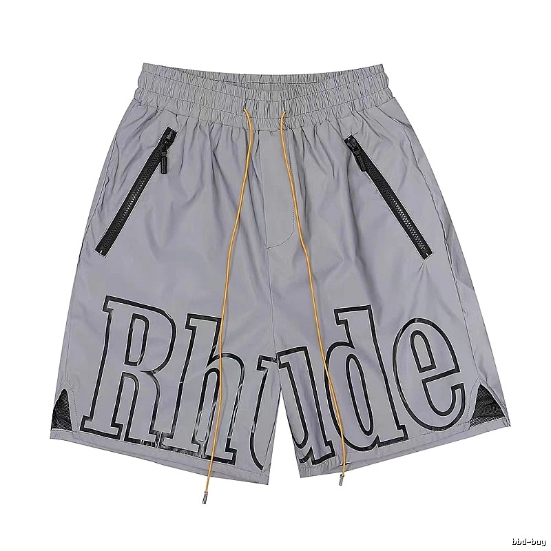 RHUDE letter trendy brand gray shorts