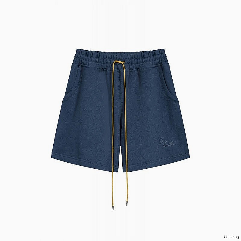 RHUDE minimalist style navy blue shorts