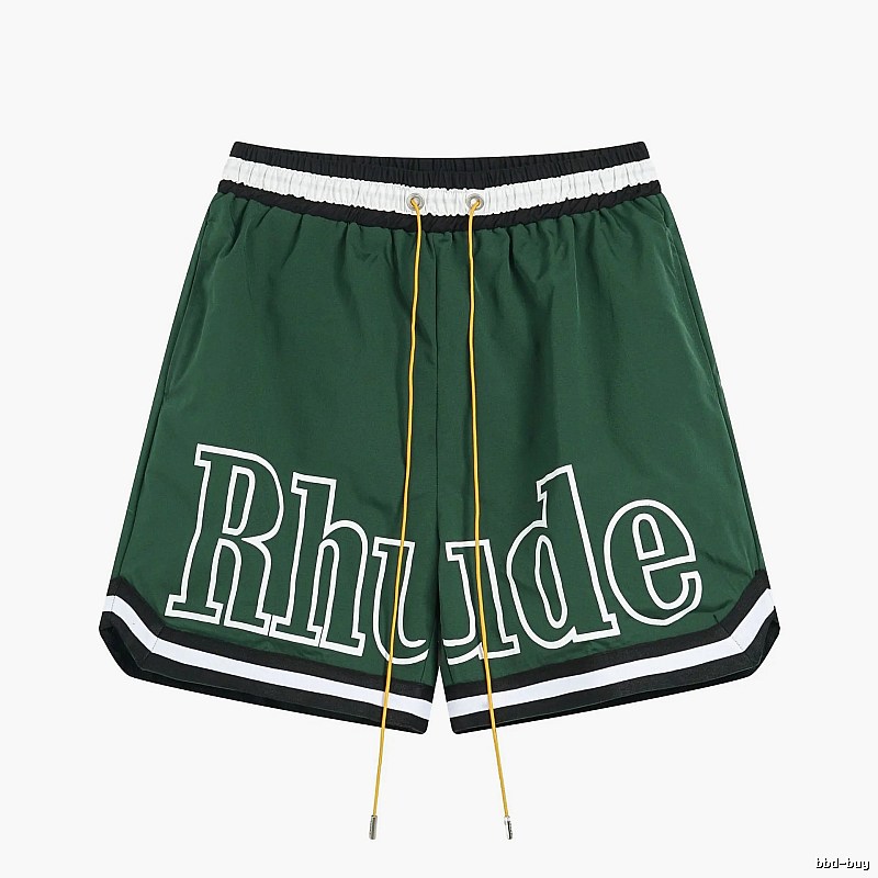 RHUDE sporty dark green shorts