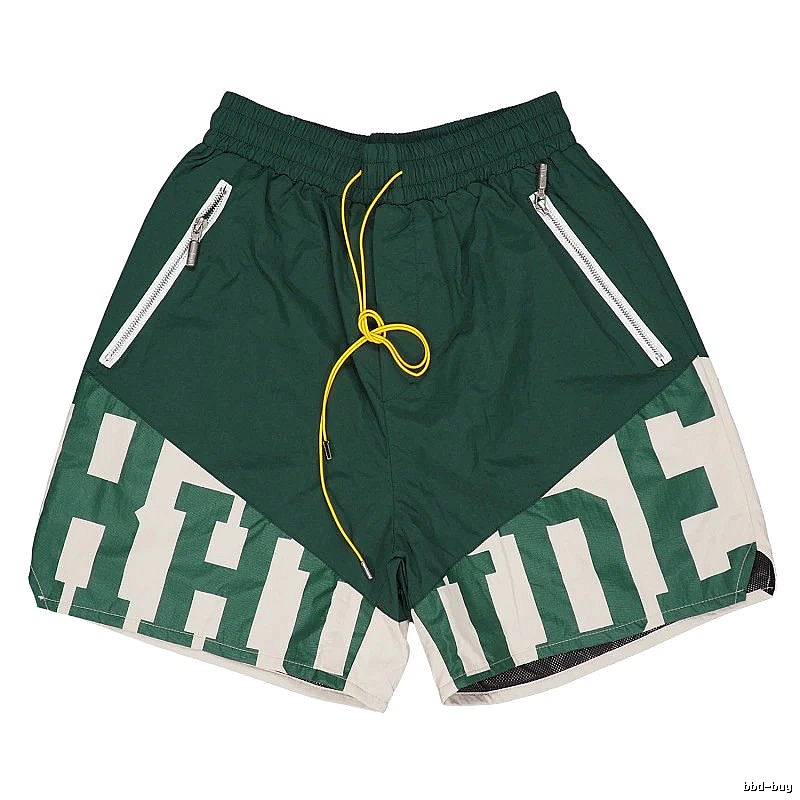 RHUDE sporty green shorts