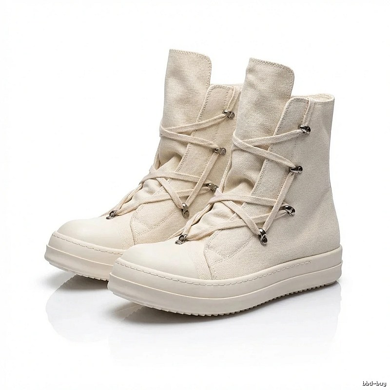 Rick Owens high-top minimalist white boots