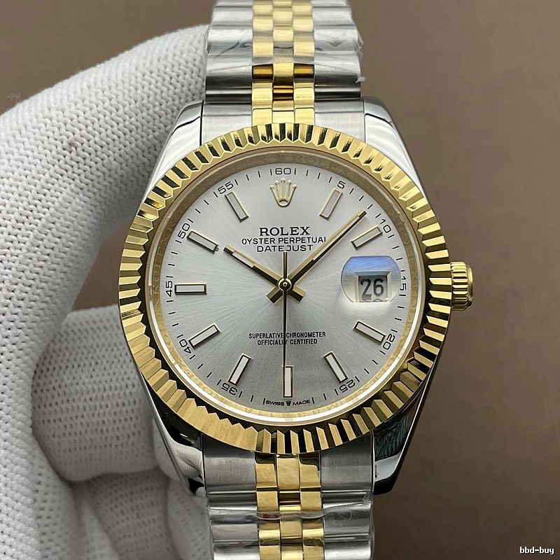 Rolex Watch with Two-tone Datejust-style Bracelet Watch Detail