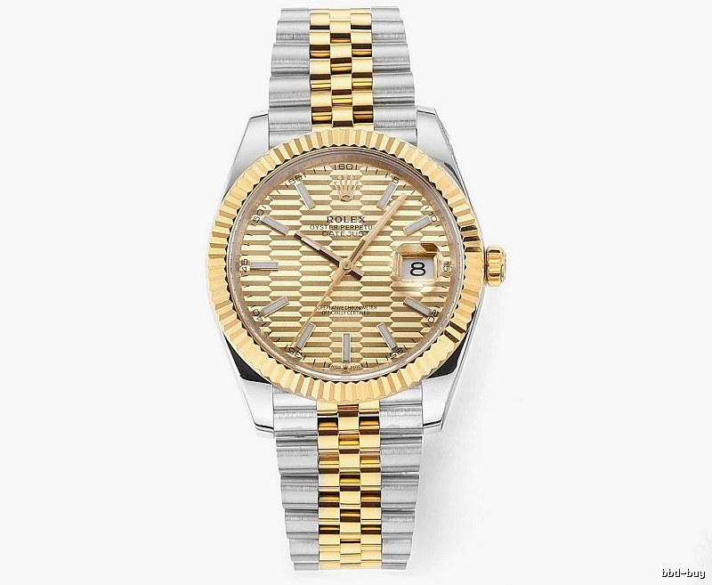 Silver And Gold Two-Tone Datejust Watch by Rolex - Outdoor Edit