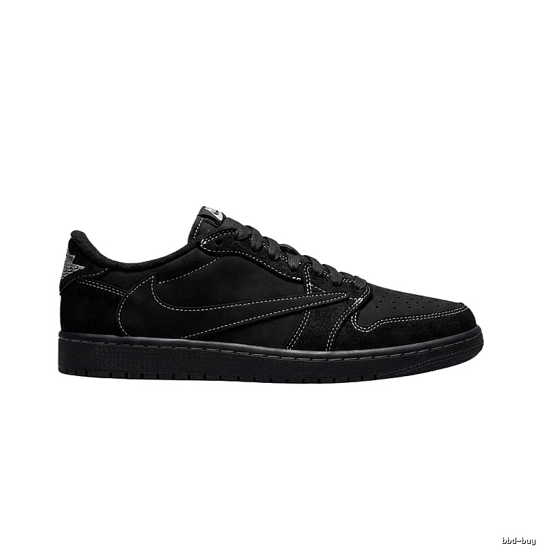 Simple Black Jordan AJ1 Sneakers