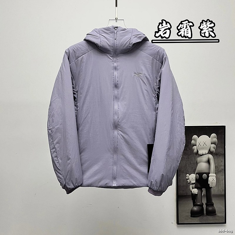 Soft Neutral Hood And Easy Zip Construction Arc'teryx Light Shell Jacket in Lavender Gray