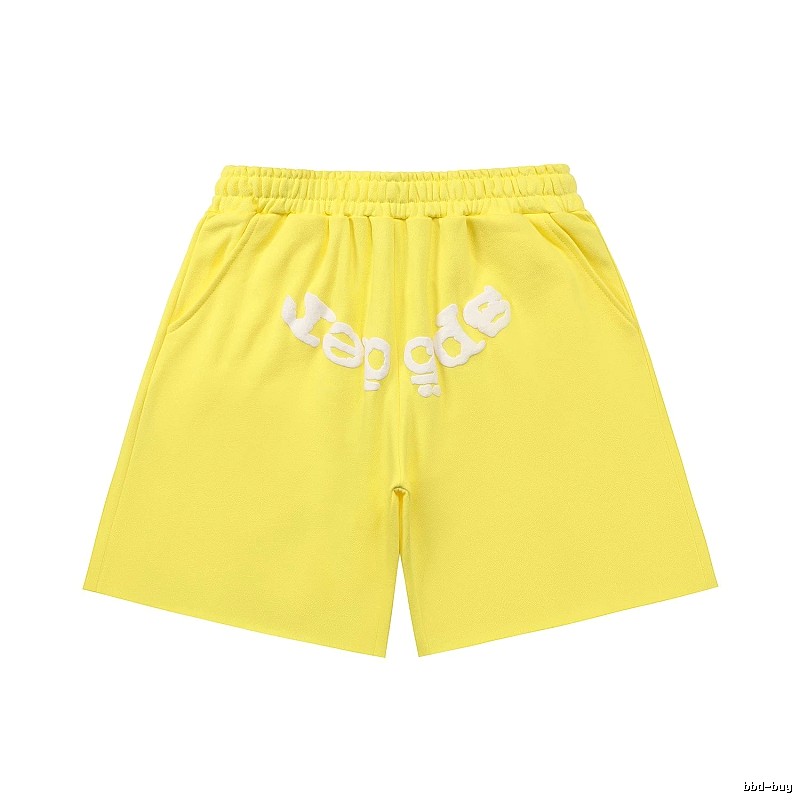 Sp5der casual style yellow shorts