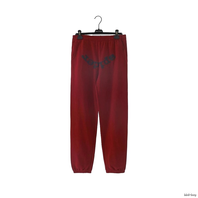 Sp5der Letter Trendy Style Red Pants