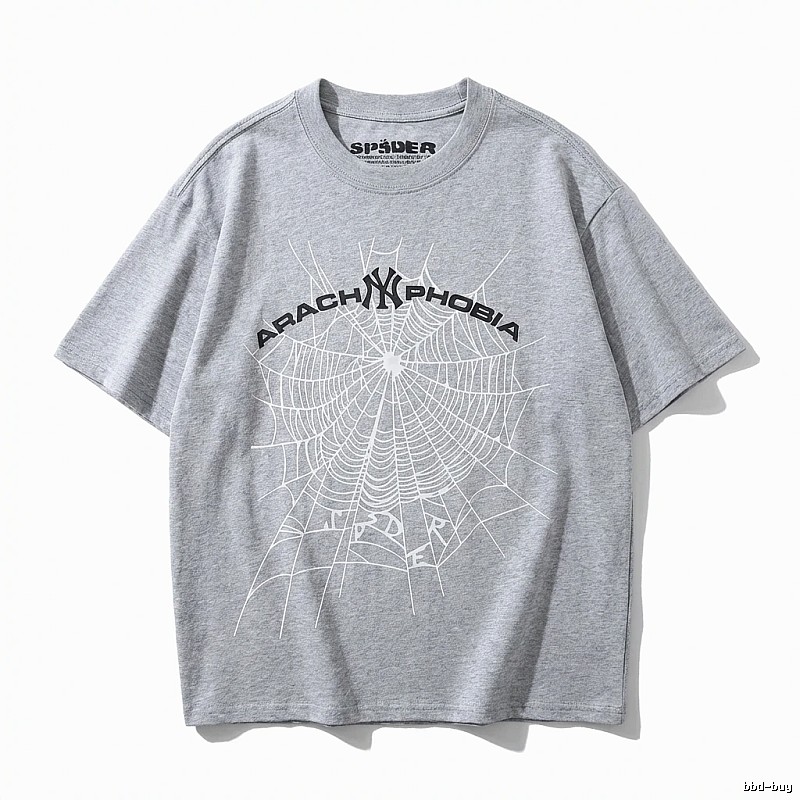 Sp5der Spider Web Trendy Grey T-shirt