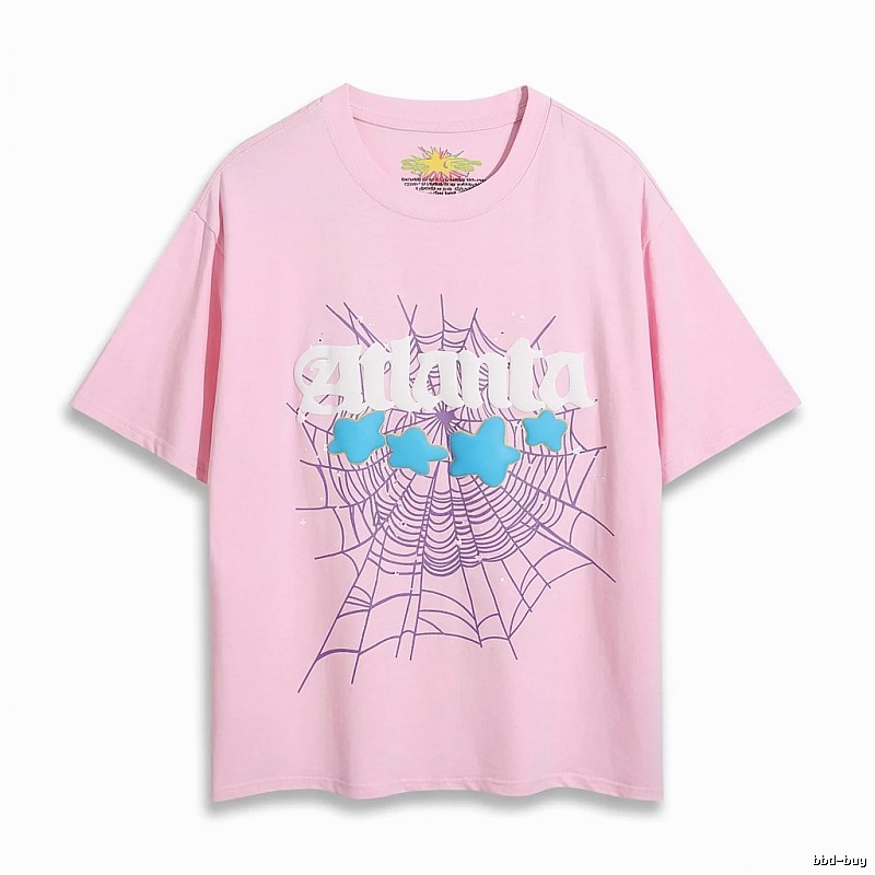 Sp5der Star Network Print Pink T-shirt