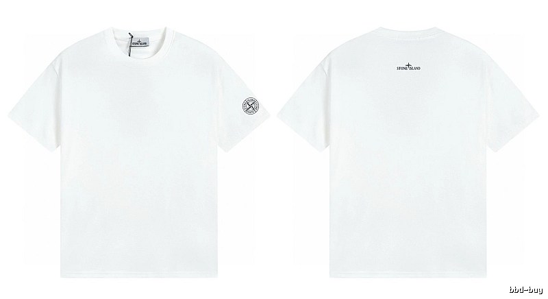 Stone Island Badge Minimalist Style White Short-sleeve T-shirt