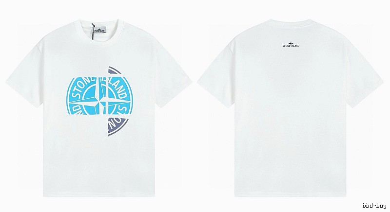 Stone Island Compass Print Cool Trendy Style White T-Shirt