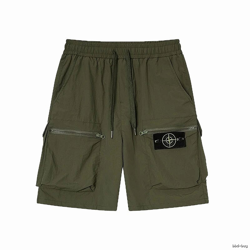 Stone Island Functional Style Army Green Cargo Shorts