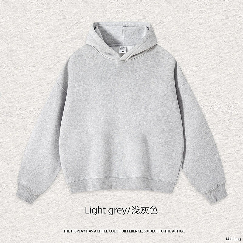 Streetwear Blank pullover hoodie Black Minimal A with Logo Accent