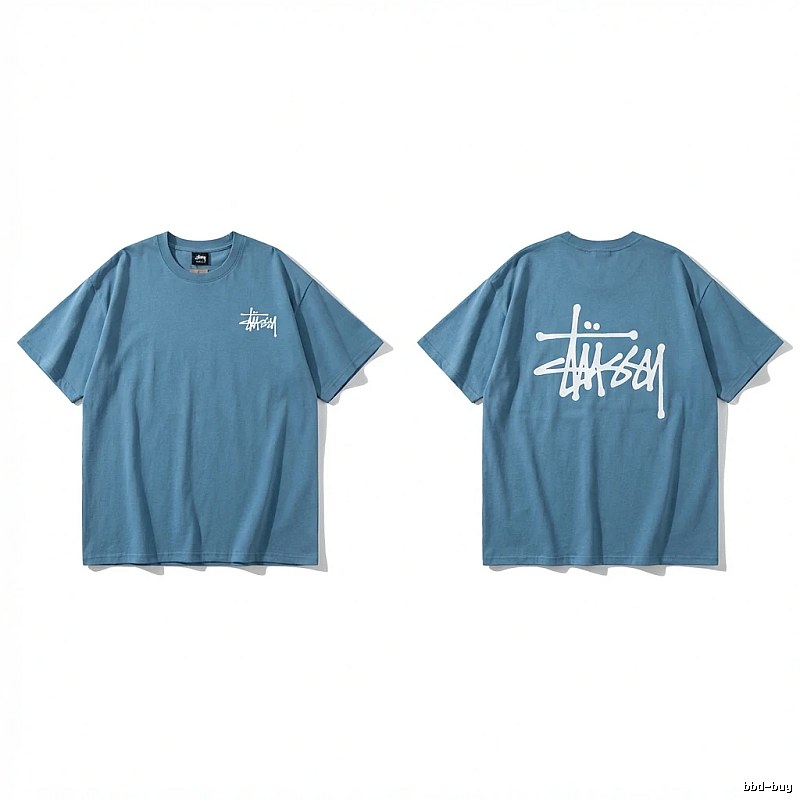 Stussy basic simple style blue T-shirt