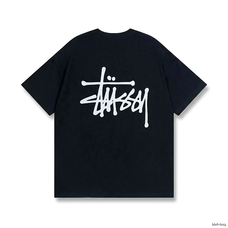 Stussy basic street style black T-shirt