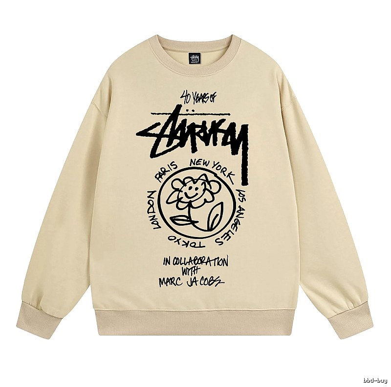 Stussy Beige Style 539 Graphic SweatShirt Travel Pack