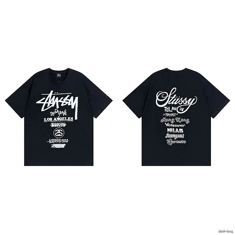 Stussy Black Spider Graphic T-Shirt Bold Graphic Logo