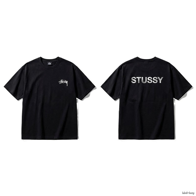 Stussy classic black trendy T-shirt
